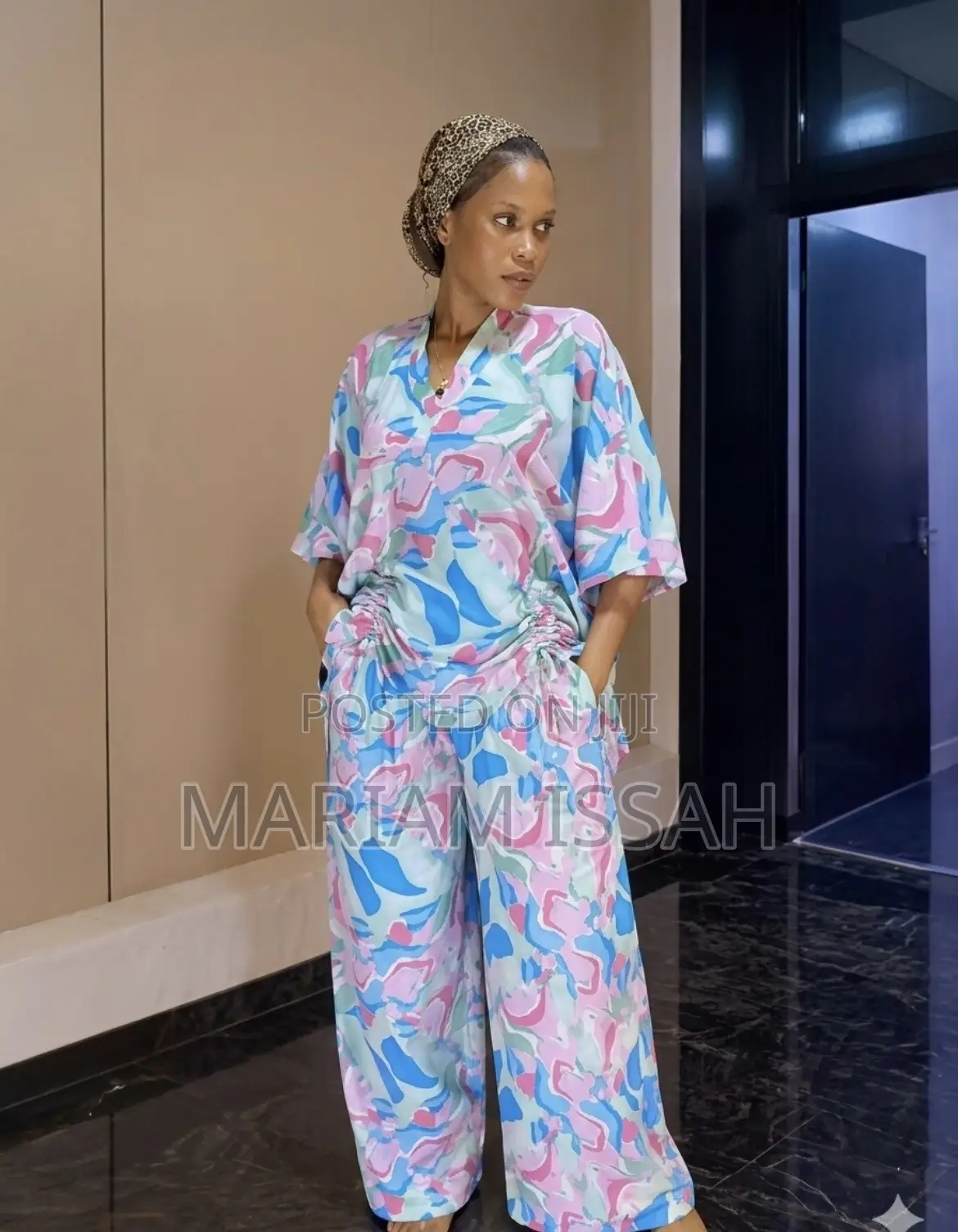 2-Piece Colorful Abstract Print Co-Ord Set
