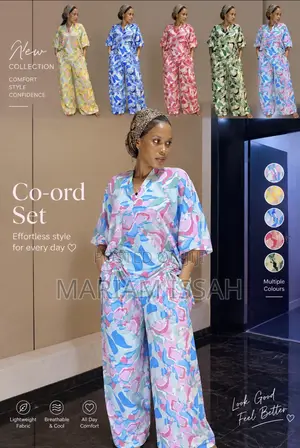 2-Piece Colorful Abstract Print Co-Ord Set
