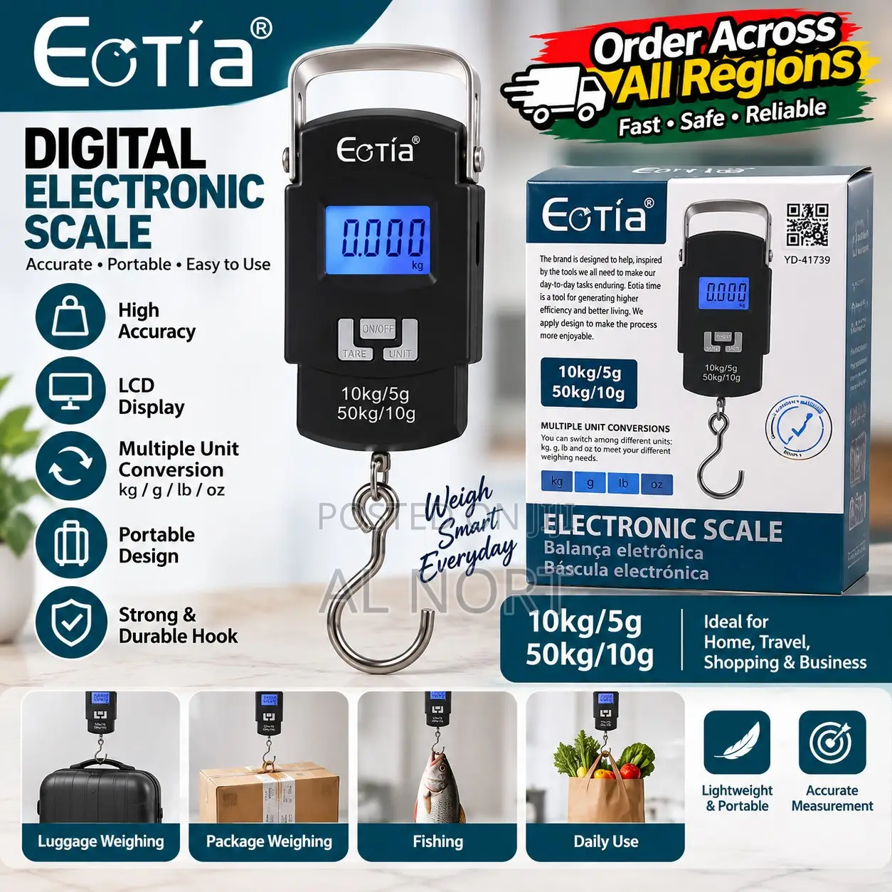 Digital Hanging Scale 50kg – Electronic Luggage Weighing Scale
