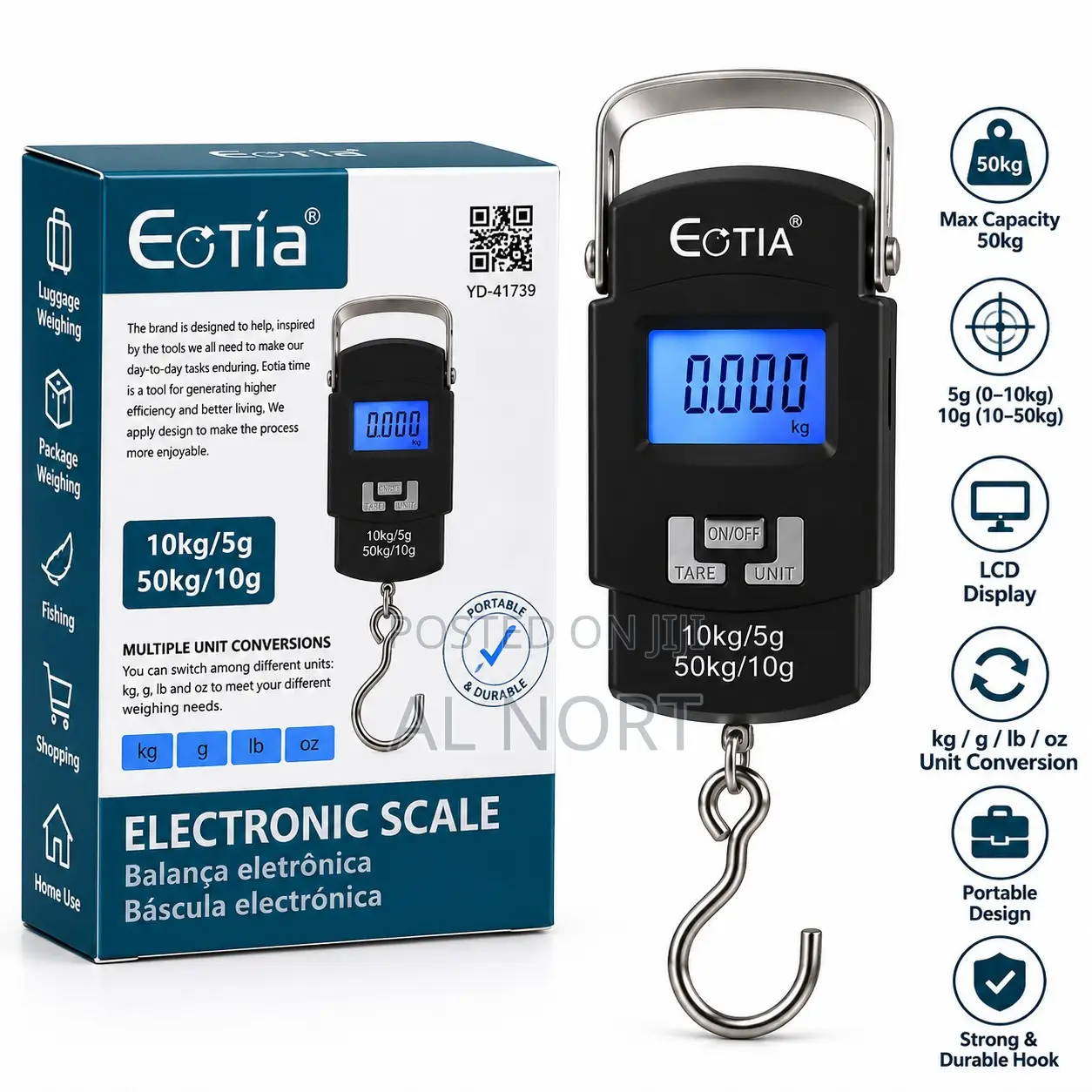 Digital Hanging Scale 50kg – Electronic Luggage Weighing Scale