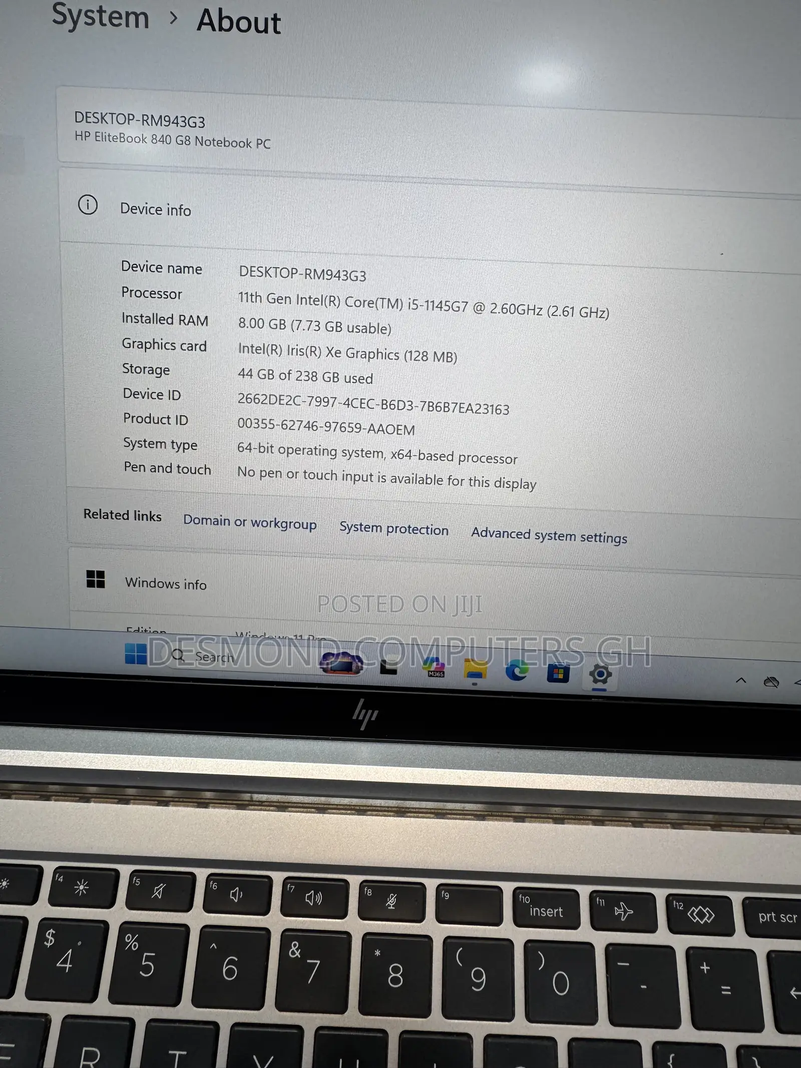 Laptop HP EliteBook 840 G8 8GB Intel Core i5 SSD 256GB