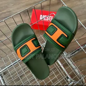 Olive Green Diesel Slide Sandals