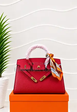 Elegant Birkin-Style Top-Handle Handbag With Scarf
