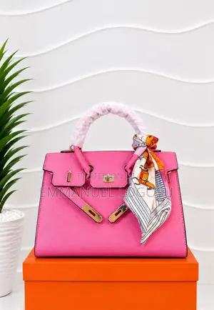Elegant Birkin-Style Top-Handle Handbag With Scarf