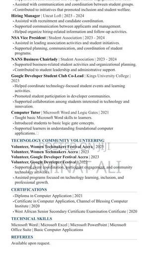 Childcare Babysitting CV