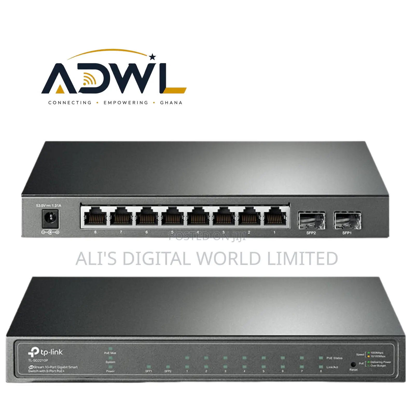 JetStream 10-Port Gigabit Smart Switch With 8-Port PoE+