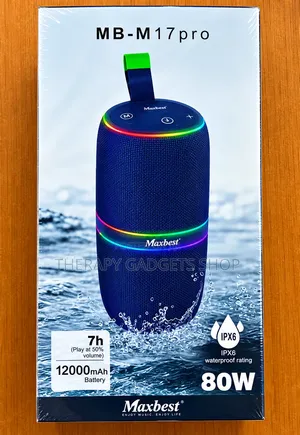 Maxbest M17 Pro RGB Sleek Waterproof Bluetooth Speaker - Black
