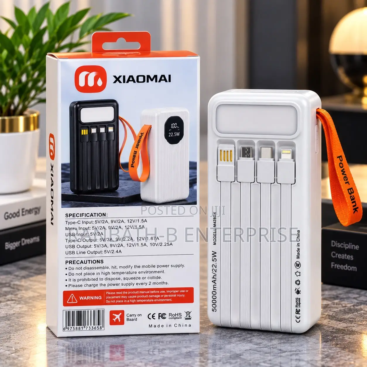 XIAOMAI 50000mAh 22.5W Power Bank – Built for Heavy Use