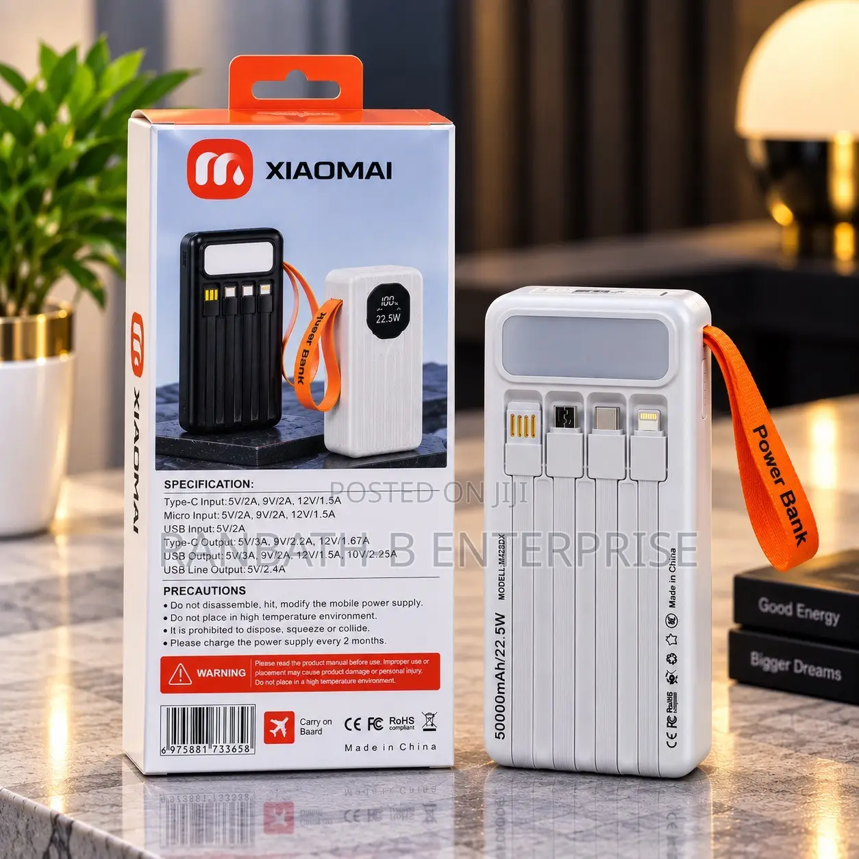 XIAOMAI 50000mAh 22.5W Power Bank – Smart, Powerful Convenient