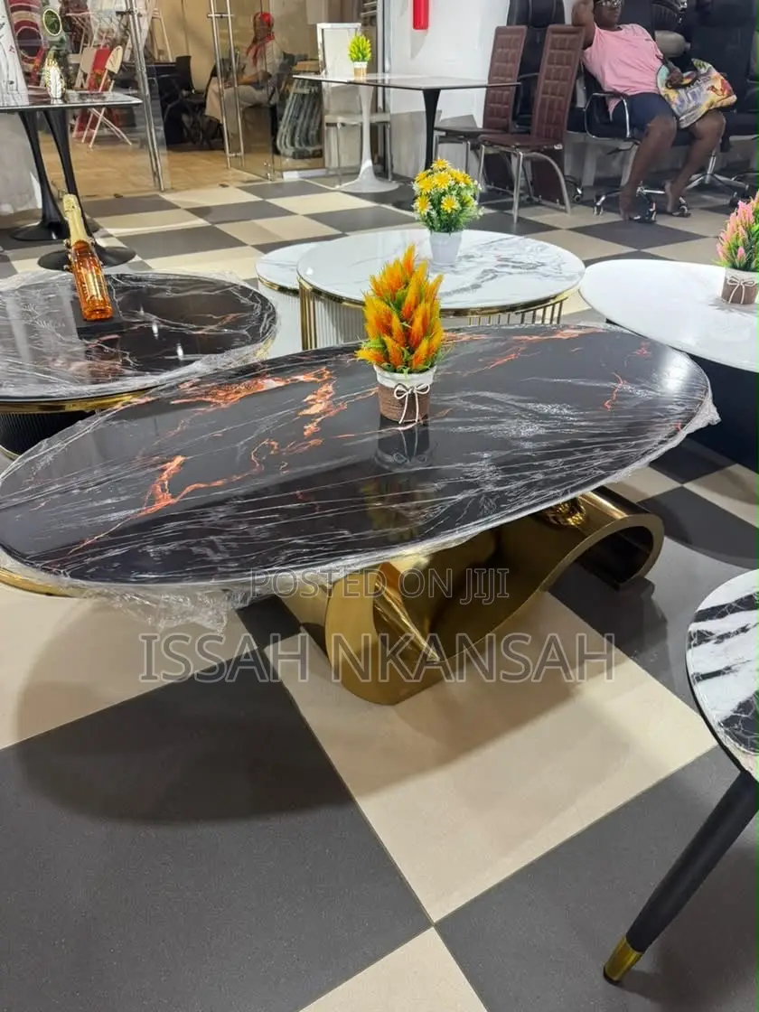 Black Oval Center Table