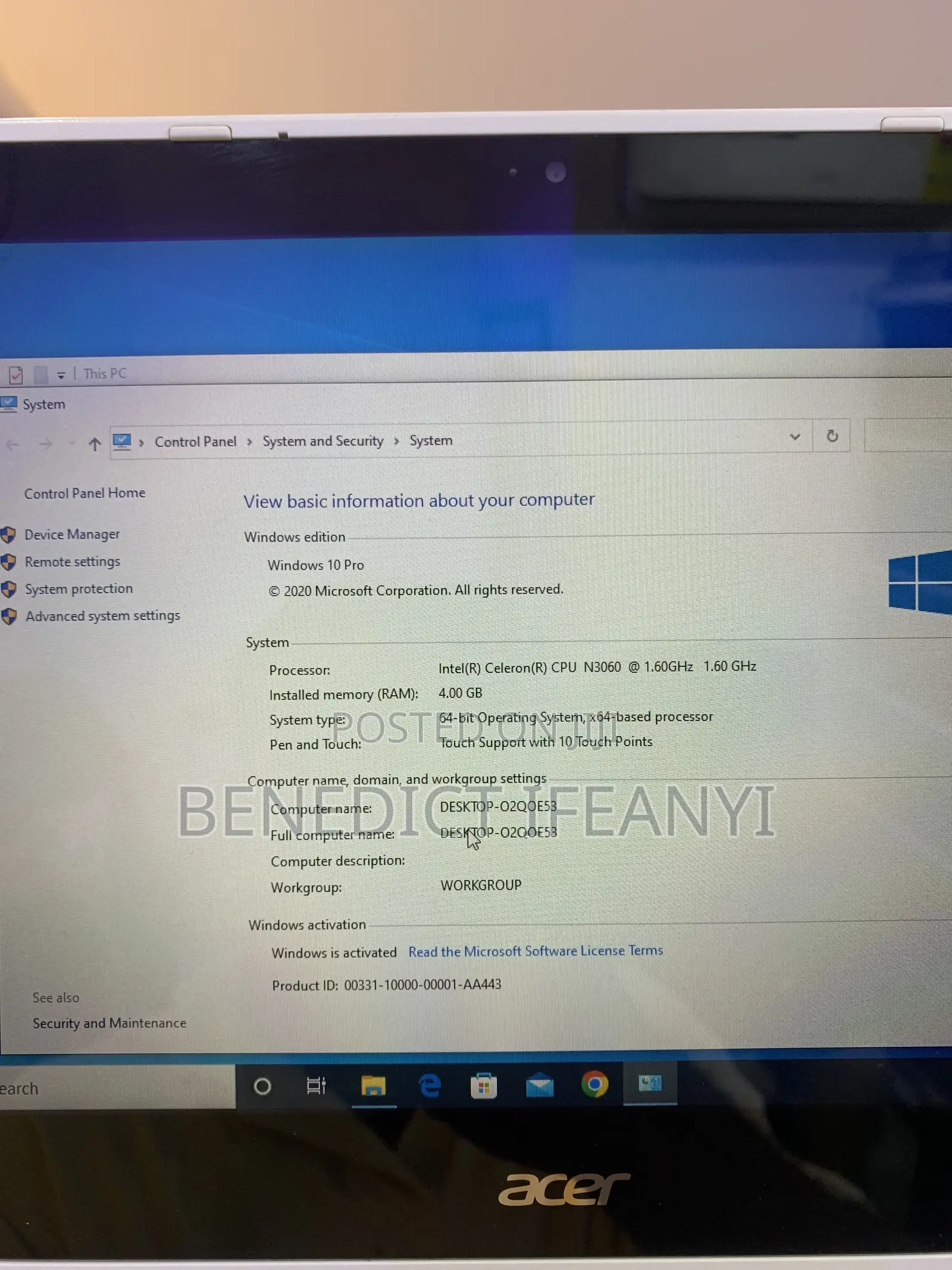 Laptop Acer Chromebook 11 4GB SSHD+SSD 140GB