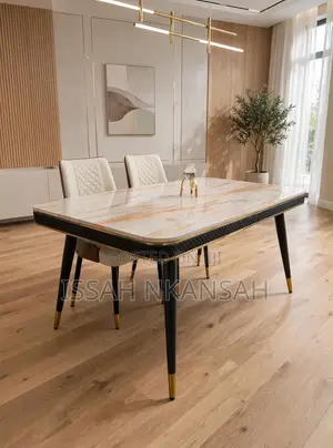White Marble Dining Set 6 Chairs