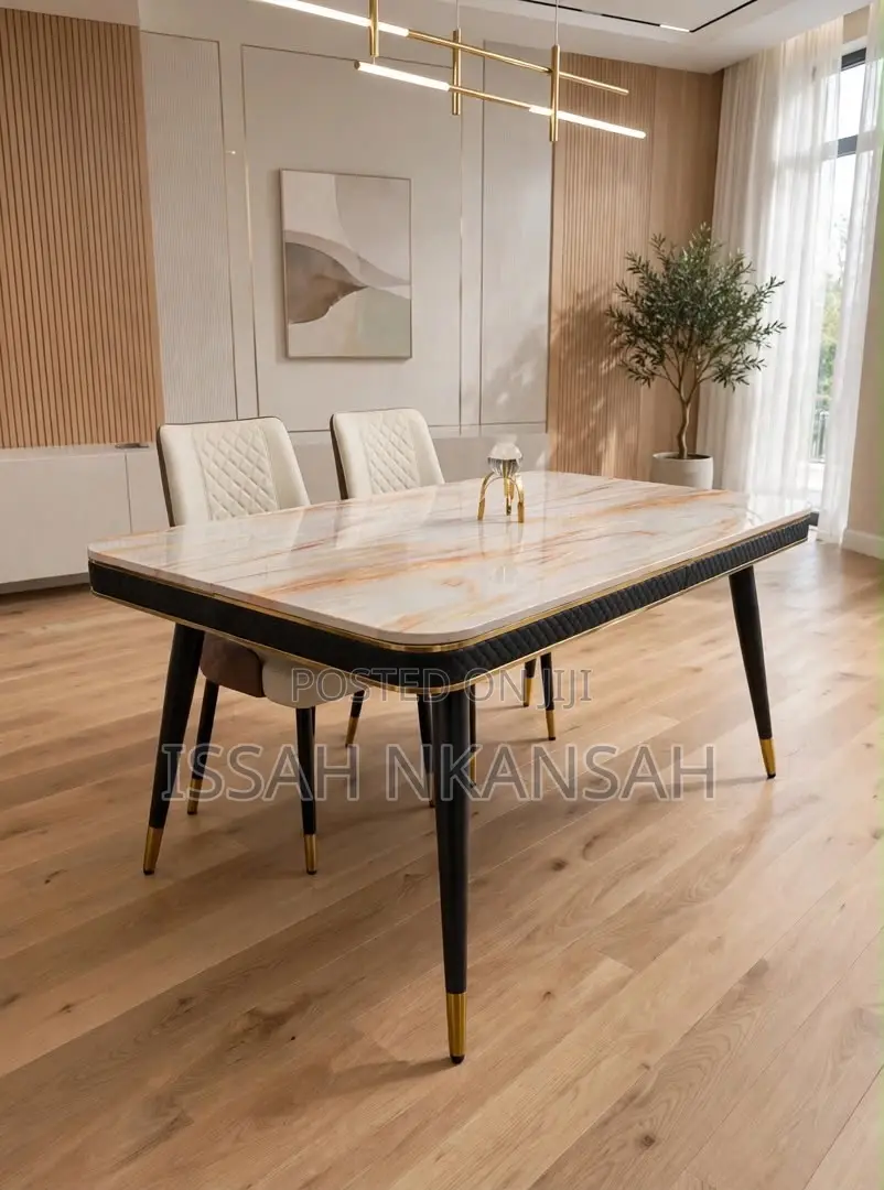 White Marble Dining Set 6 Chairs