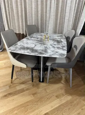 White Marble Dining Set 6 Chairs