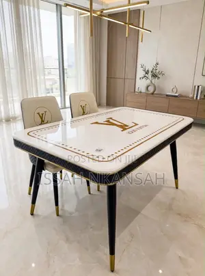 White Marble Dining Set 6 Chairs
