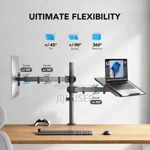 HUANUO Adjustable Monitor Stand, Single Arm Desk Mount for 32 Inch