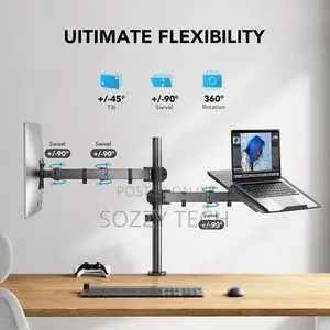 HUANUO Adjustable Monitor Stand, Single Arm Desk Mount for 32 Inch