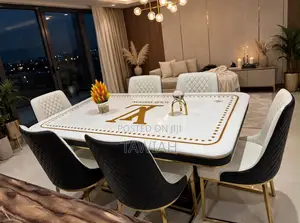 White Marble Dining Set With 6 Chairs