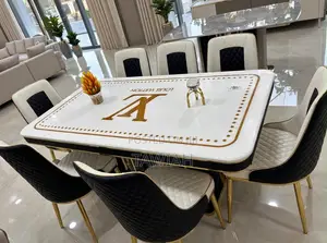 White Marble Dining Set With 6 Chairs