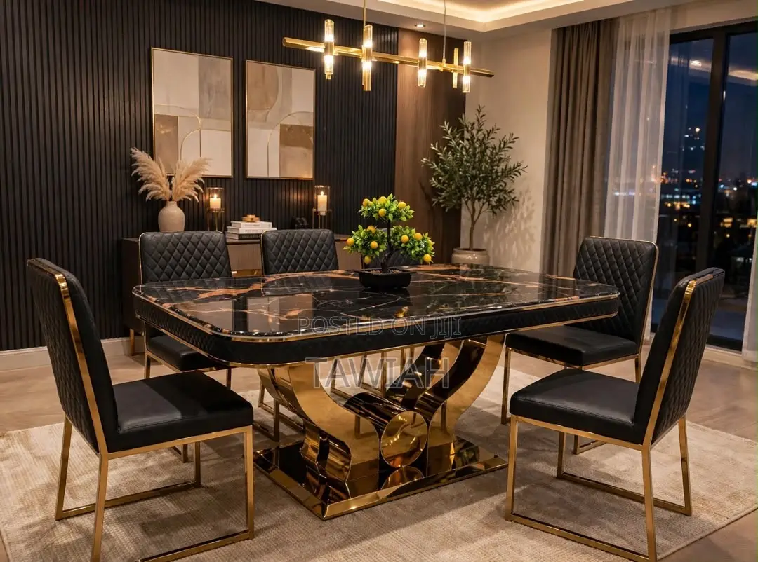 Black Dining Table With 6 Chairs