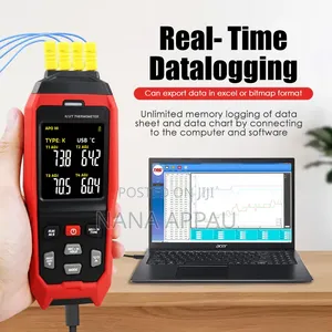 4-Channel Thermocouple Thermometer Data Logger.