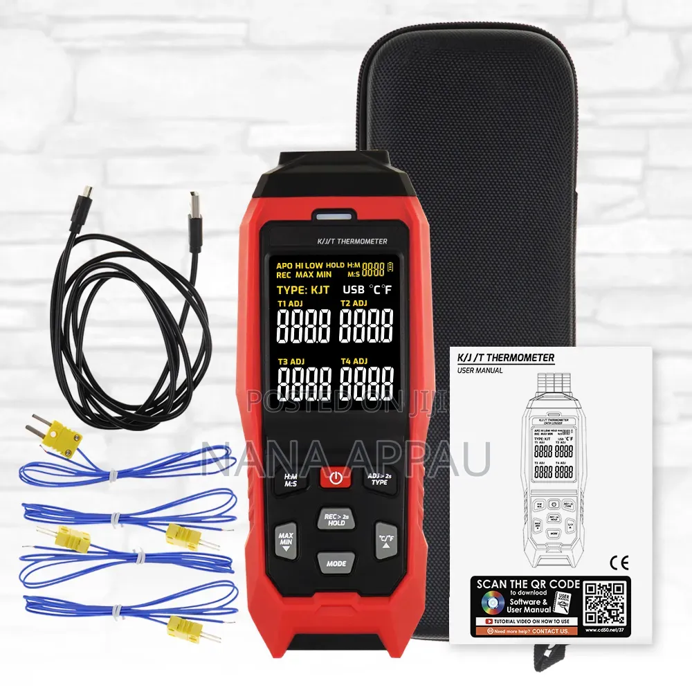 4-Channel Thermocouple Thermometer Data Logger.