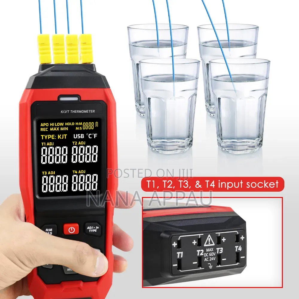 4-Channel Thermocouple Thermometer Data Logger.