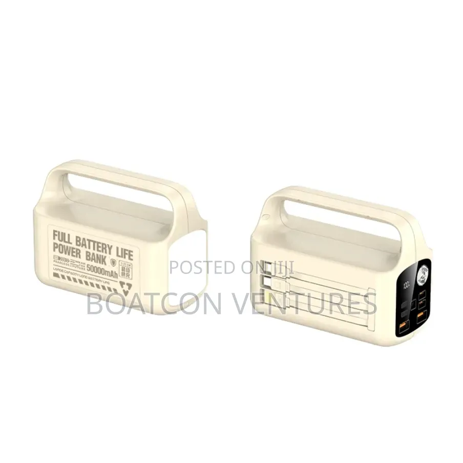 Power Bank With Big Led Flash Light , Torch Light and Phone Cables