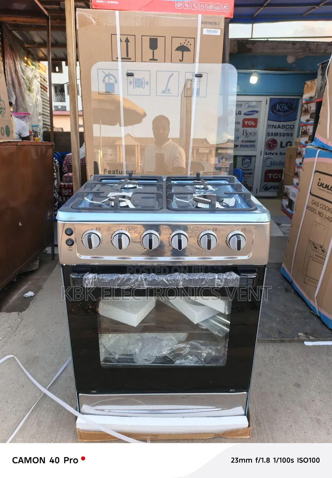 Innova 60*60 4Burner Stainless Steel Oven + Grill + Auto Ignition