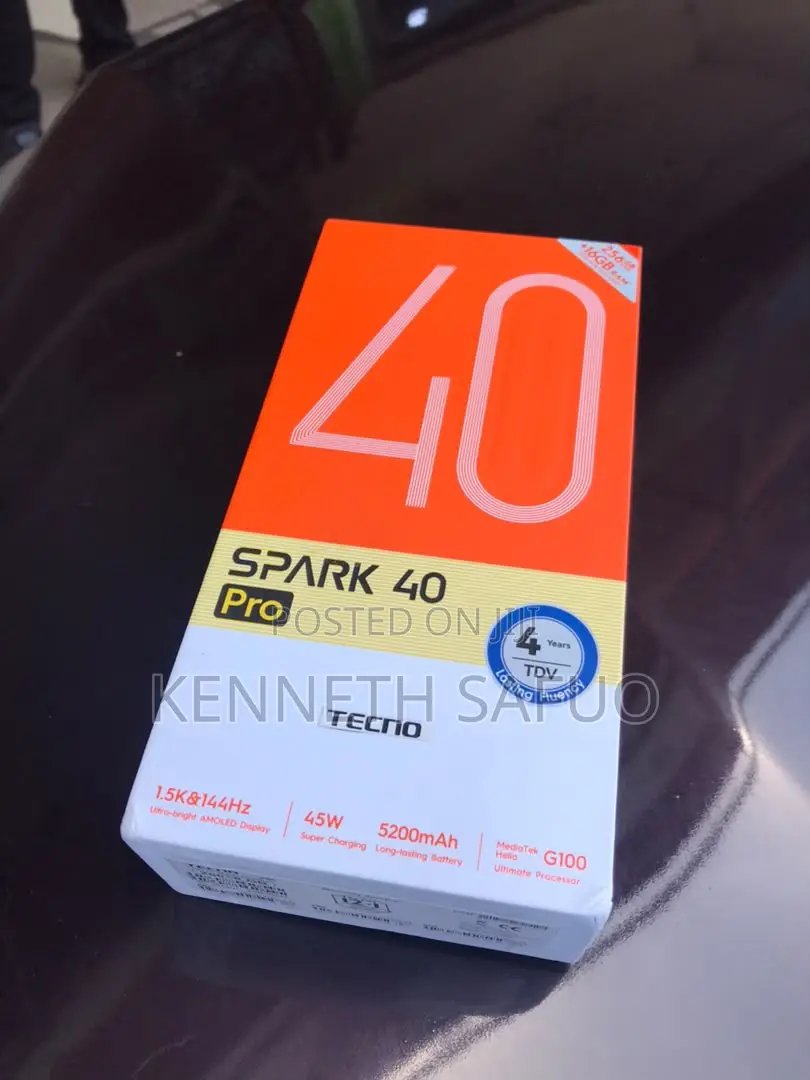 New Tecno Spark 40 Pro 256 GB Black