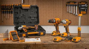5 PCs Cordless Combo Tools Kit With 47PC Accessories Set - COSLI250692