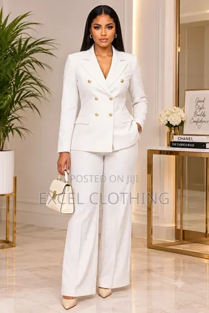 Double Breasted Ladies Blazer Suit