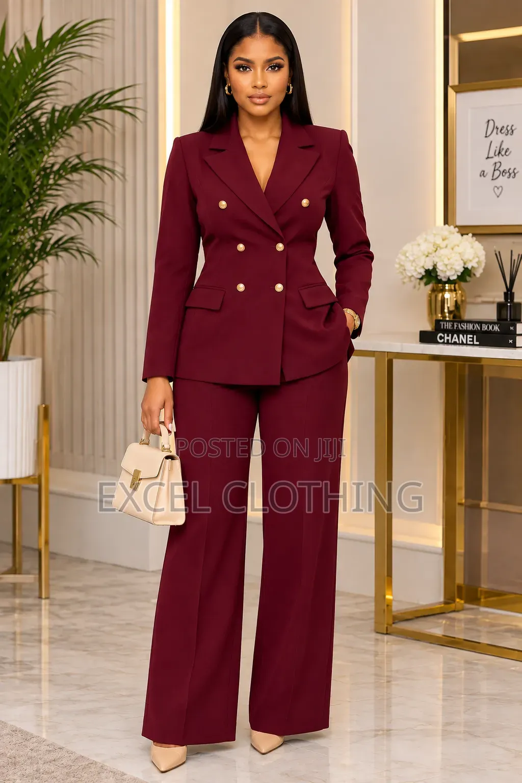 Double Breasted Ladies Blazer Suit