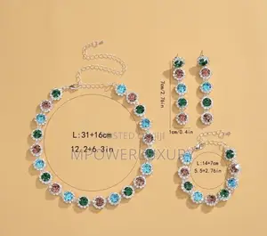 Luxury 4-Piece Crystal Jewelry Set