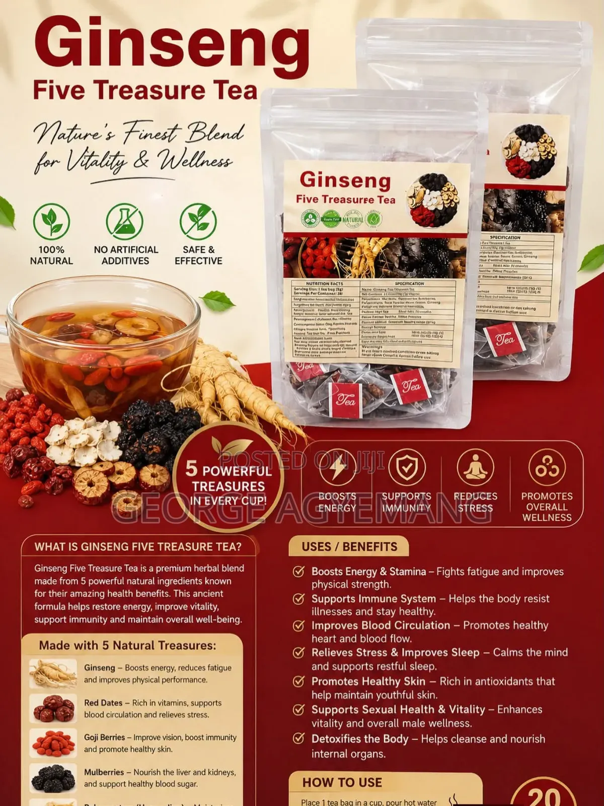 Ginseng Five Treasure Tea