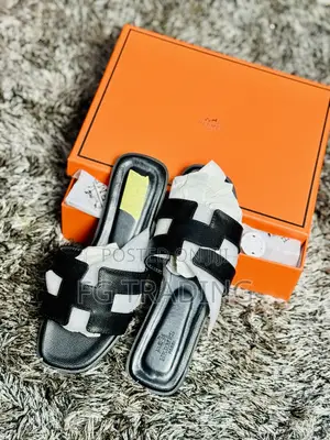 Hermes Slippers _ Ladies Black Slippers