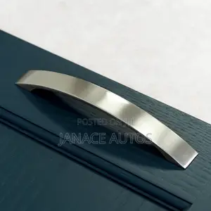 2x Brushed Nickel Cabinet Strap Curved Handle 160mm