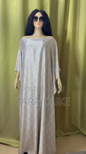 Pastel Print Kaftan Dress