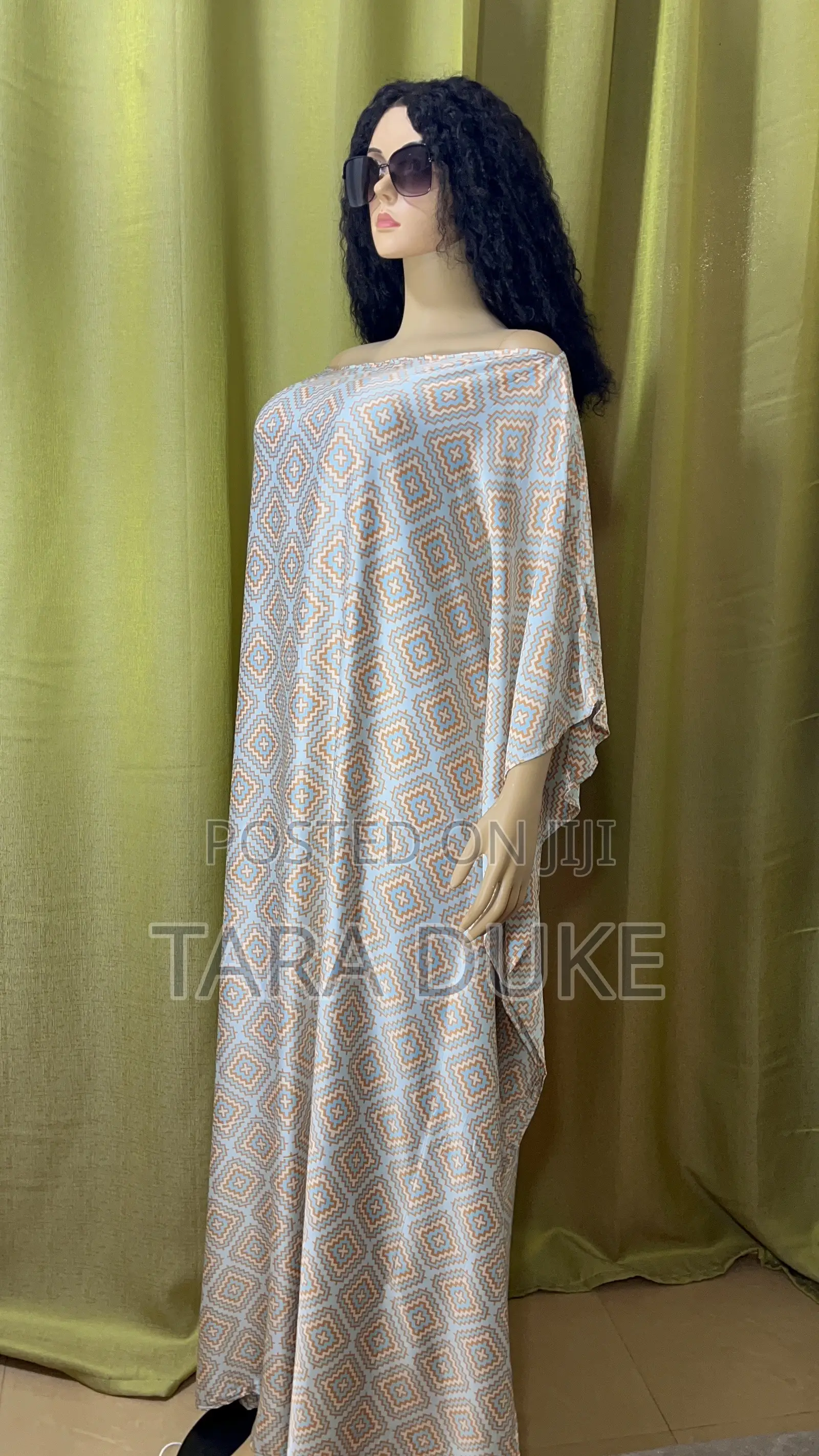 Pastel Print Kaftan Dress