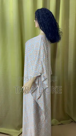 Pastel Print Kaftan Dress