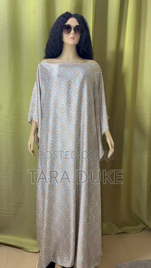Pastel Print Kaftan Dress