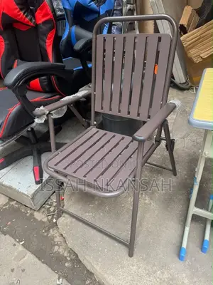Brown Slatted Outdoor Folding Chair
