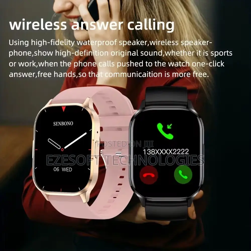 SENBONO Air3 Smart Watch AMOLED HD Display, Bluetooth Calling