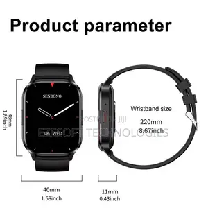 SENBONO Air3 Smart Watch AMOLED HD Display, Bluetooth Calling