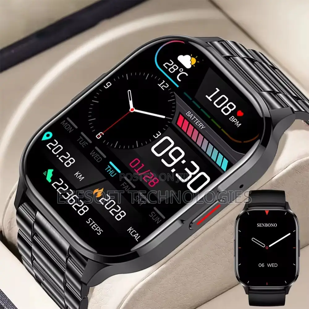 SENBONO Air3 Smart Watch AMOLED HD Display, Bluetooth Calling