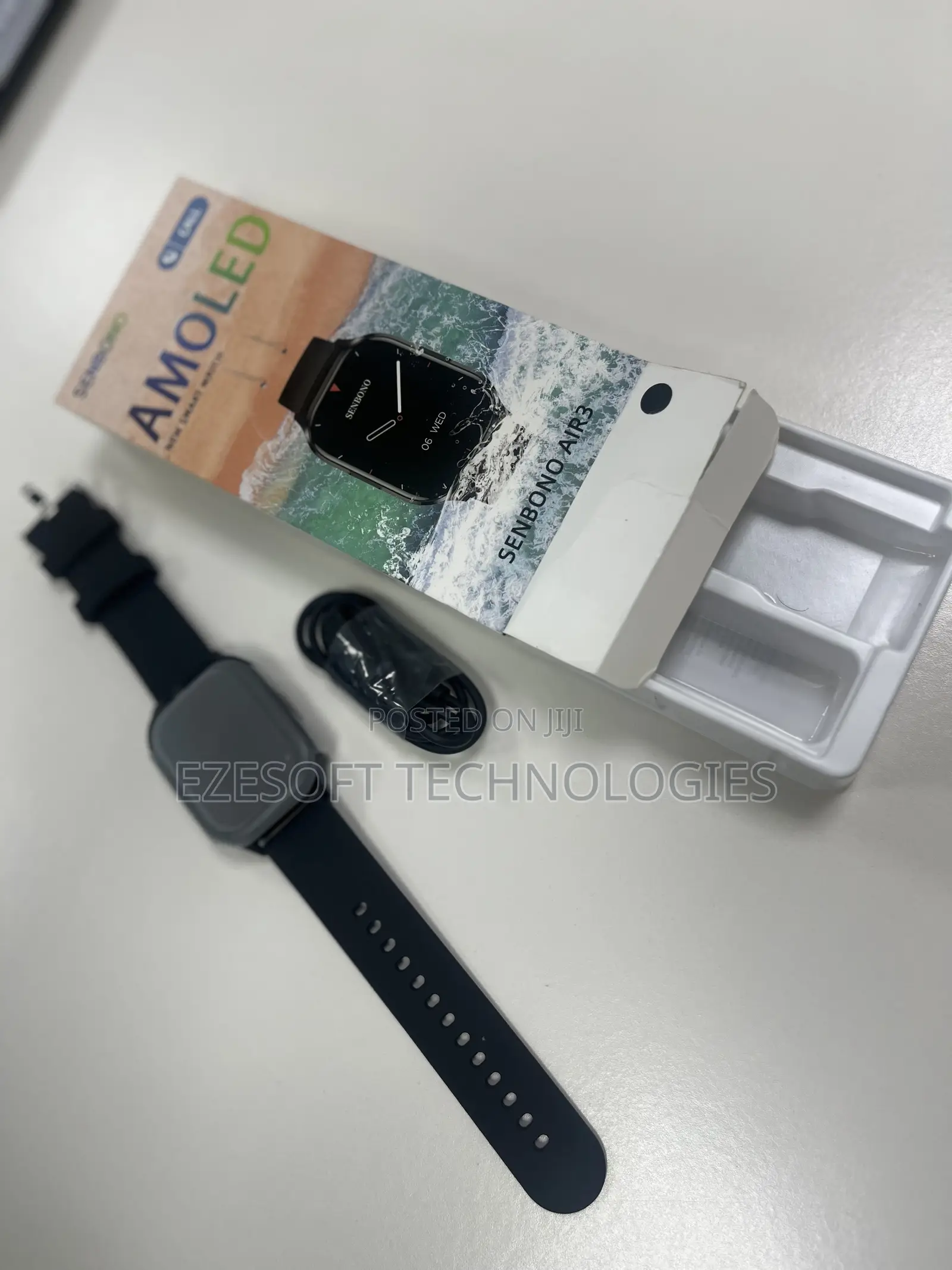 SENBONO Air3 Smart Watch AMOLED HD Display, Bluetooth Calling