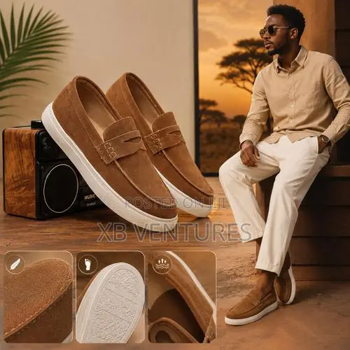 Suede Loafers Men Flat Shoes