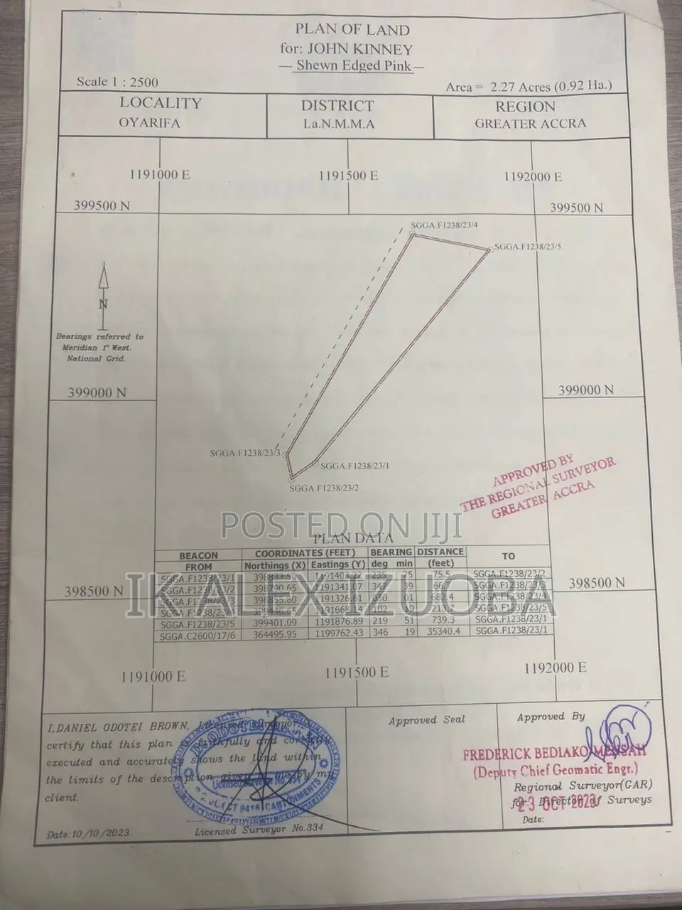 4 Plots of Title Land for Sale at Oyarifa