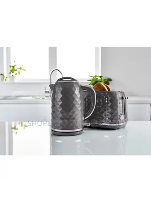 Grey Fast Boil Textured Kettle 1.7L & Textured 2 Slice Toaster Set