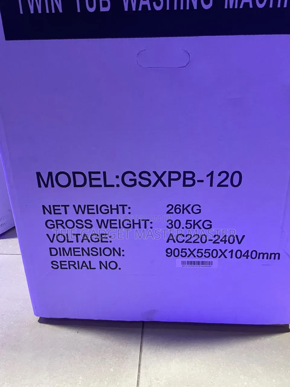 Gold Star GSXPB-120 Twin Tub 26KG Top Load Washing Machine